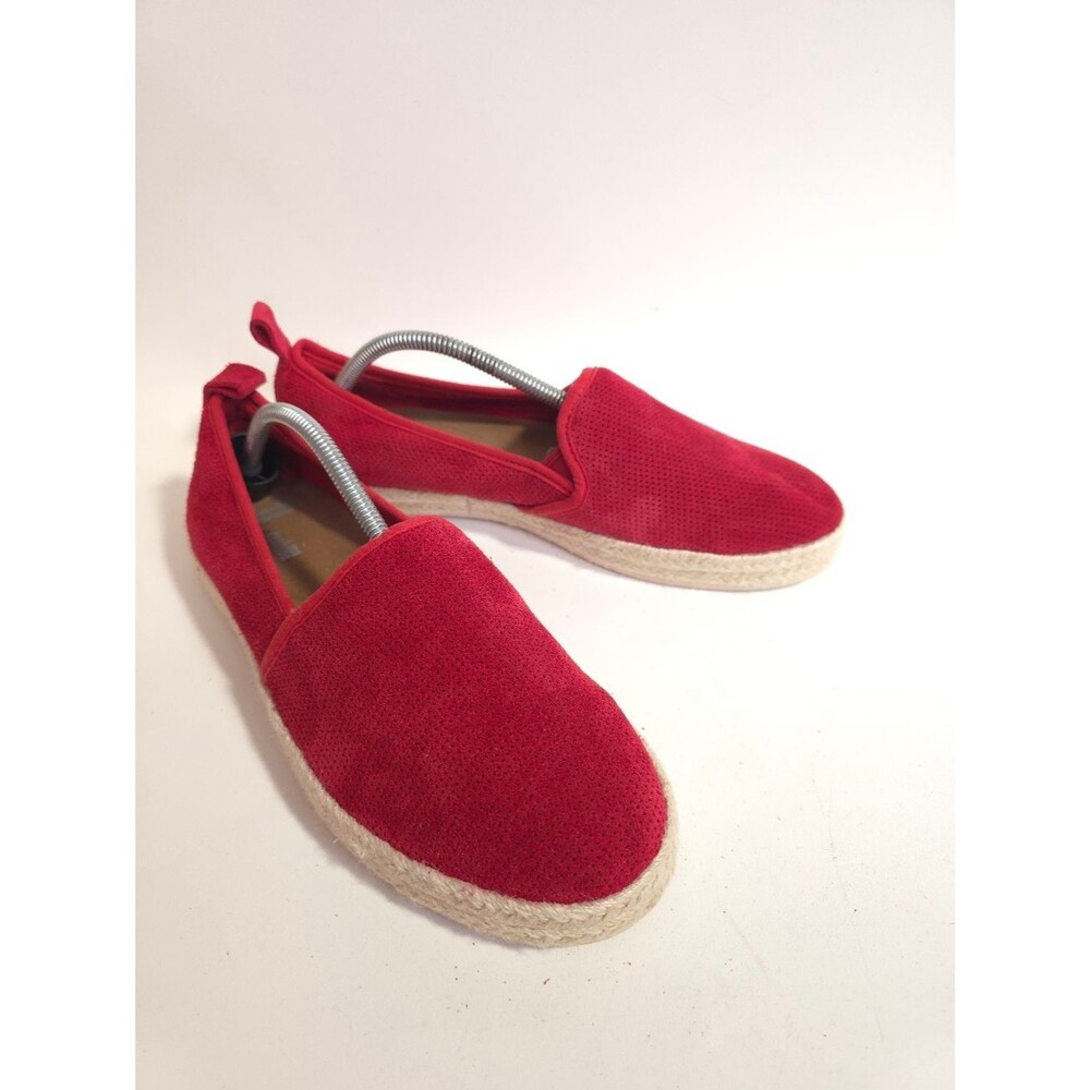 Clarks Azella Theoni Red Suede Slip-On Loafers Espadrille Women’s Size 10M